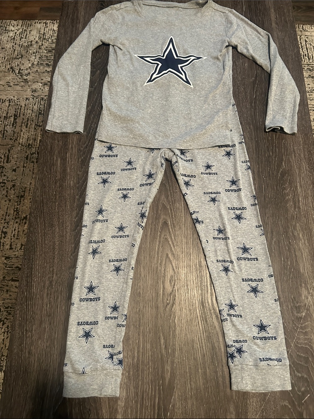 Kids Boys Dallas Cowboys Gray Star Logo Pajama Set 7 (fits 6-7)